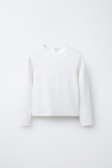 RAGLAN SLEEVE T-SHIRT WITH MODAL - White by Zara
