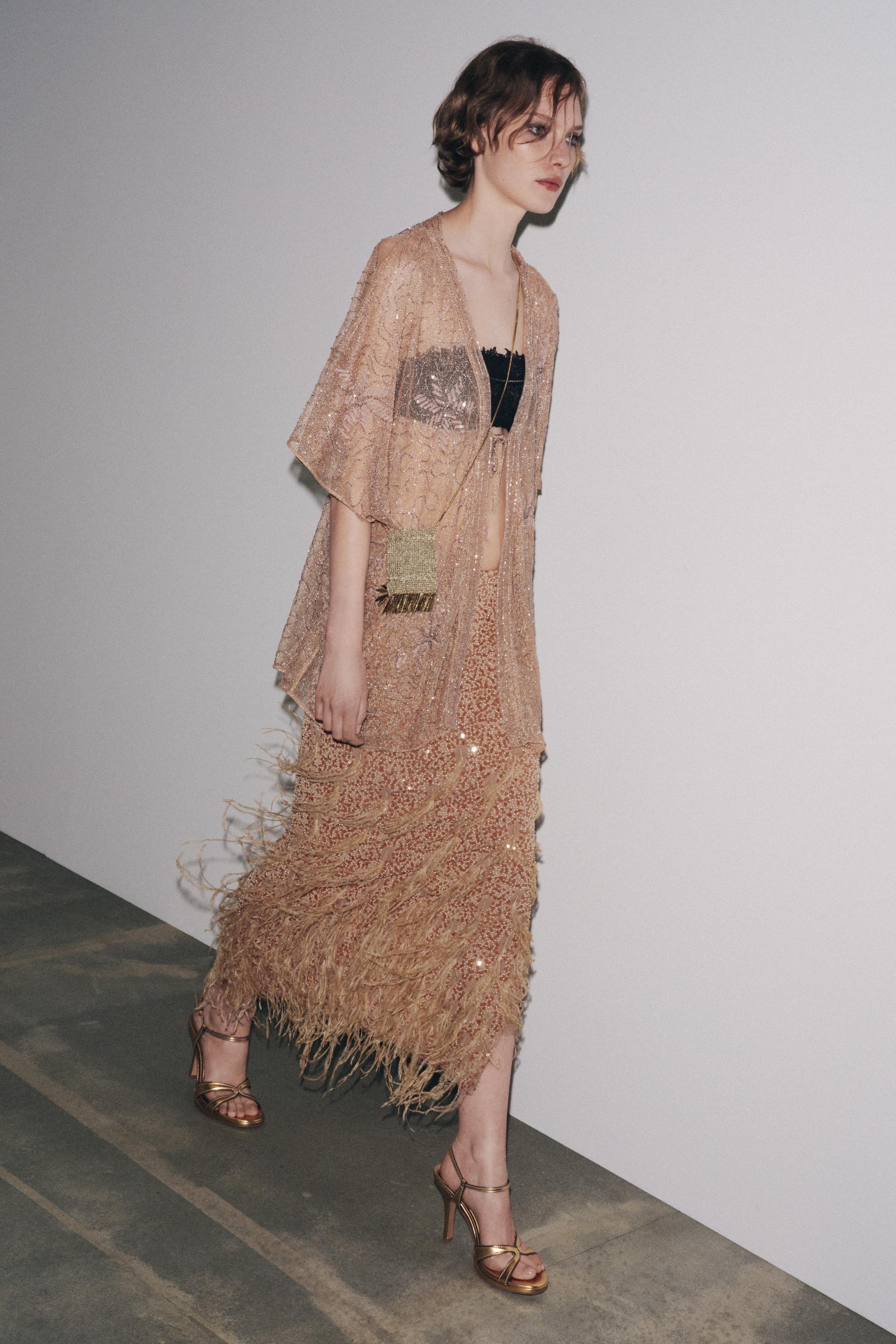 SEQUIN FEATHER SKIRT