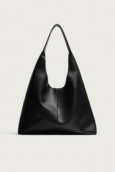 BOLSO SHOPPER LISO - Negro de Zara