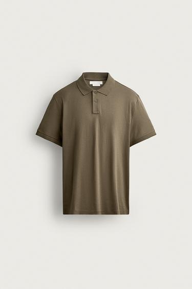 REGULAR FIT PIMA COTTON POLO SHIRT - Mink by Zara