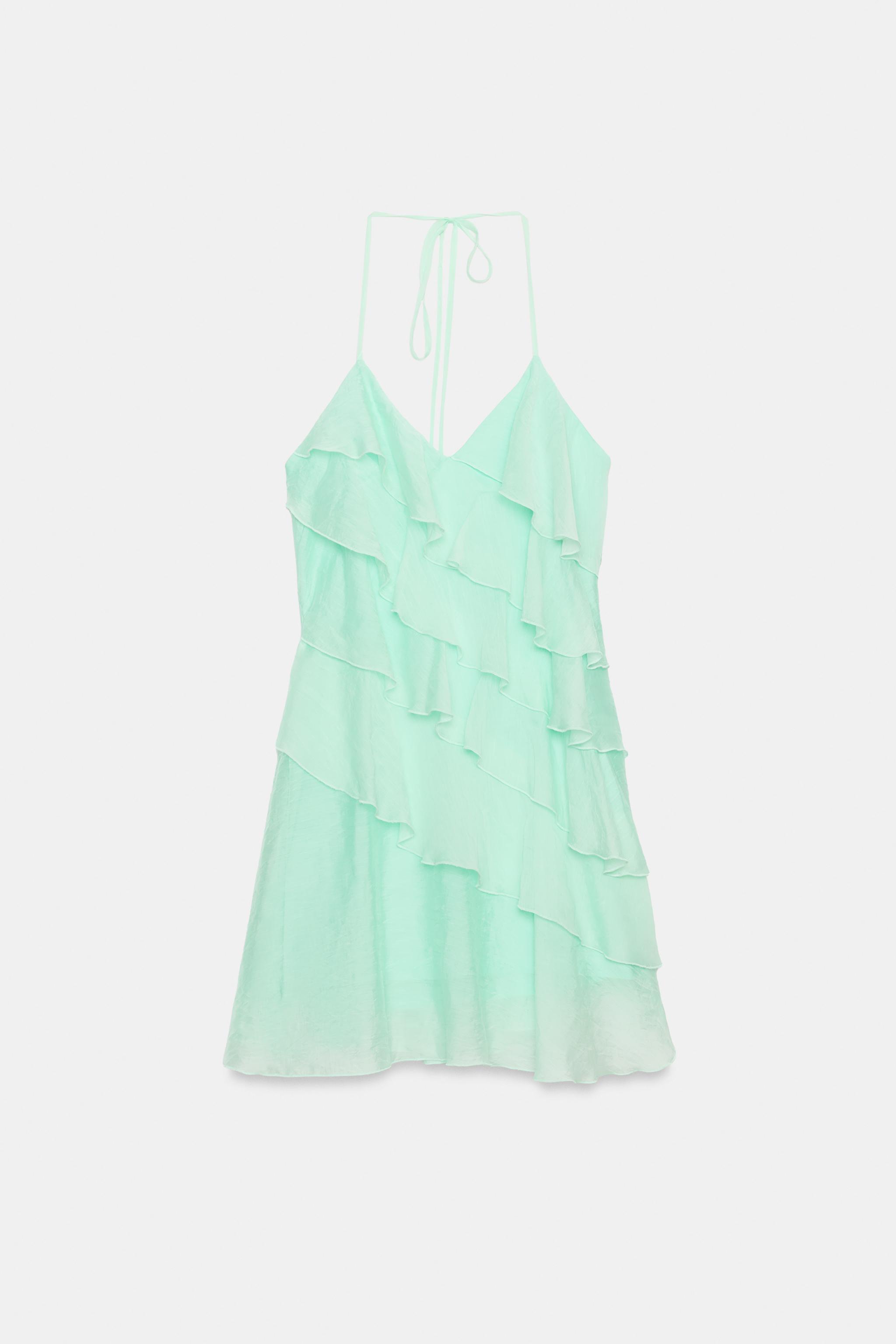 ROBE COURTE À VOLANTS