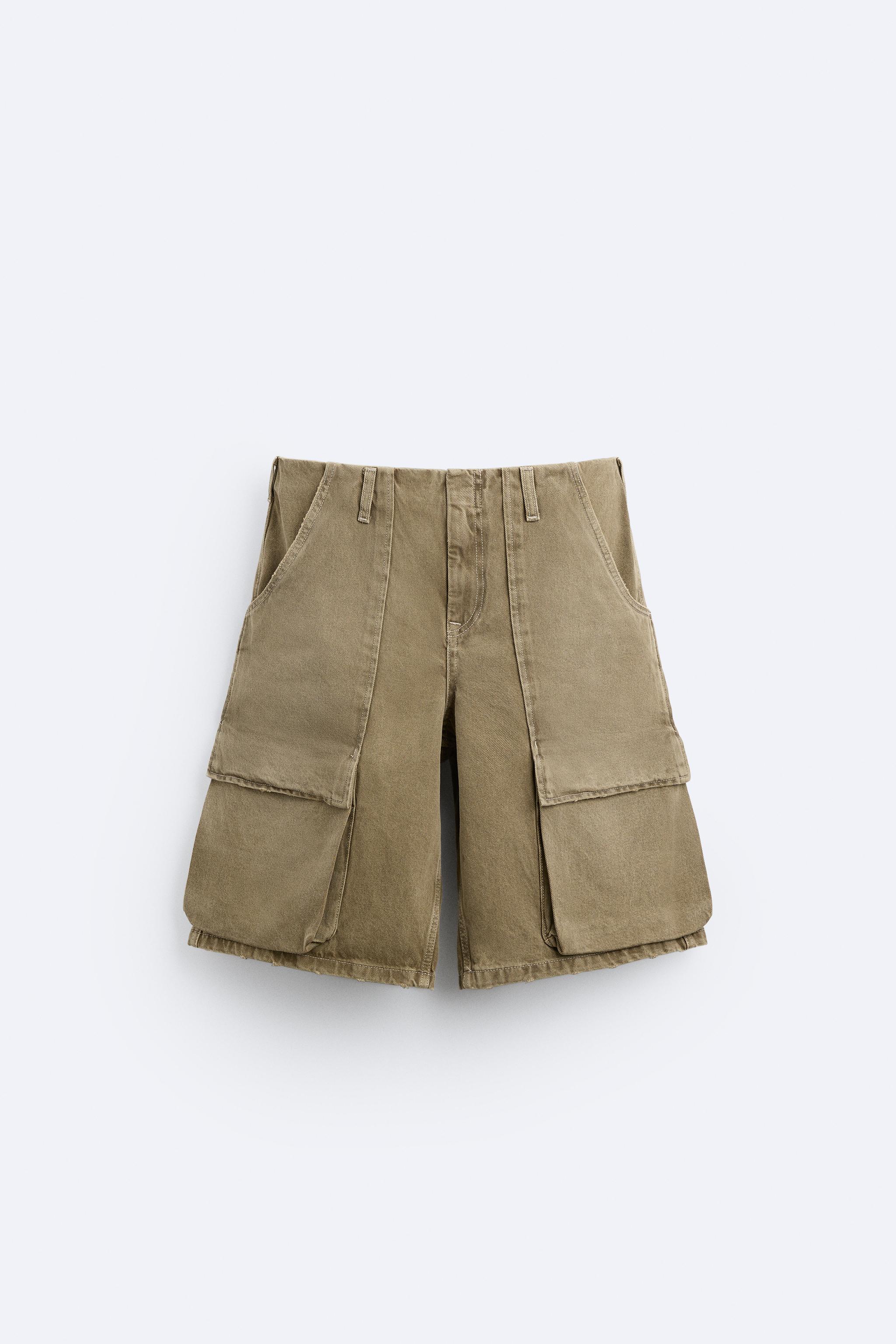 DENIM CARGO SHORTS - Tobacco | ZARA Canada