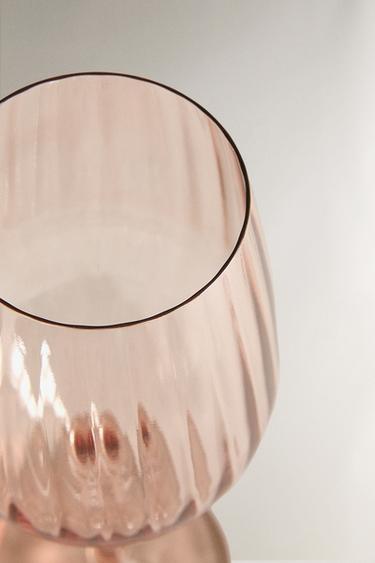 VERRE À PIED CRISTALLIN RELIEF - Rose de Zara - Image 2