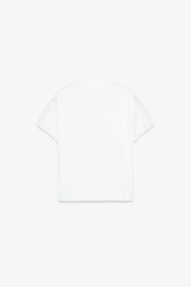 T-SHIRT BRODERIES AVANT - Blanc de Zara - Image 6