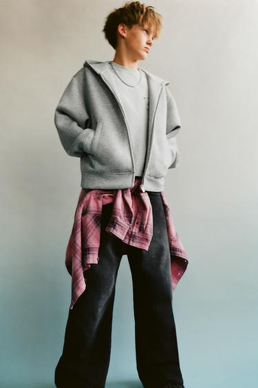 SUDADERA BÁSICA EFECTO NEOPRENO - Gris vigoré de Zara