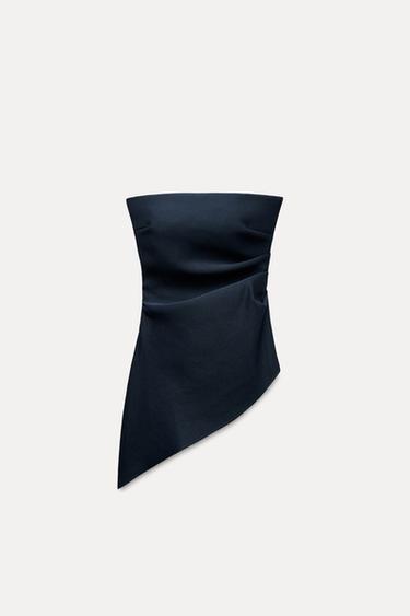 ASYMMETRIC PLEATED TOP - navy by Zara - Image 4