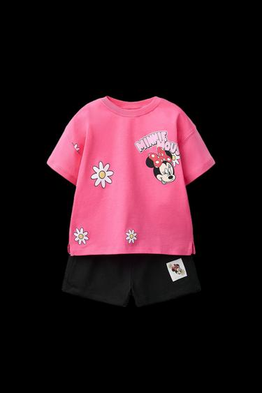 Zara MINNIE MOUSE © DISNEY T-SHIRT & BERMUDA SET - Fuchsia
