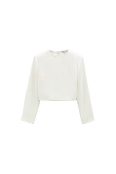 CROP TOP WITH SHOULDER PADS