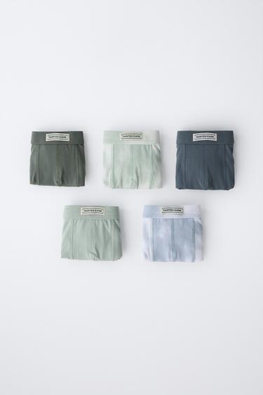 Zara AGES 6-14 / FIVE-PACK OF TIE-DYE BOXERS WITH LABEL - Multicolored - Image 0