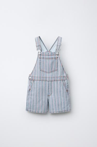STRIPED DENIM SHORT DUNGAREES - striped by Zara - Image 0