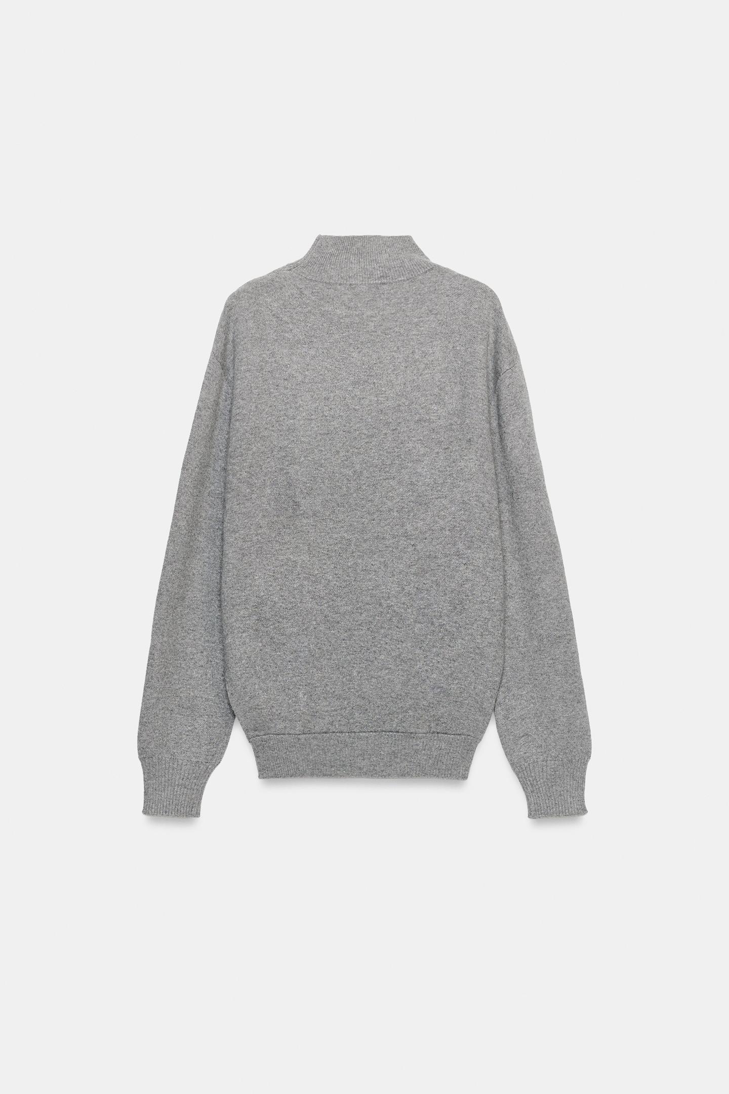 Женский свитер Zara Pleat Detail Knit, цвет: Серый — фото 8