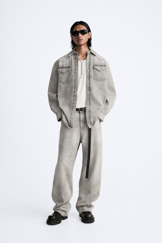 Zara Snake Print Gray Jeans Size 4 - 49% off