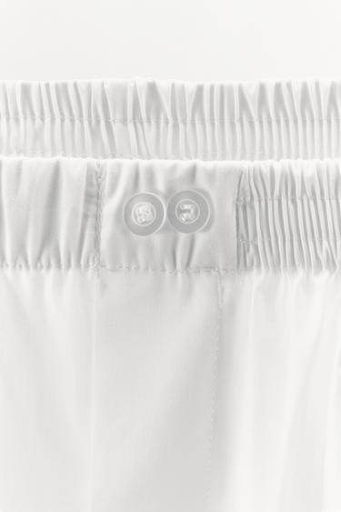 PANTALON STYLE PYJAMA EN POPELINE - Blanc de Zara - Image 6