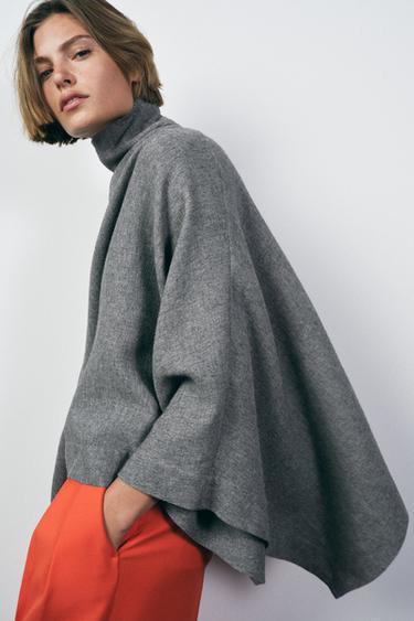 ZW COLLECTION OVERSIZE CAPE - Grey by Zara