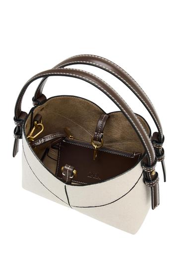MINI SHOPPER CANVAS CONTRASTE - Crudo de Zara