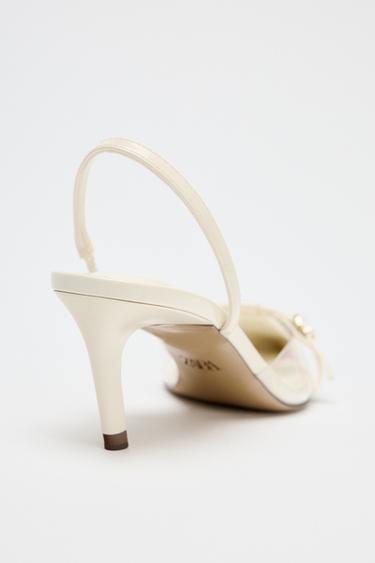 VINYL SLINGBACKS WITH BUCKLE - White by Zara - Image 4