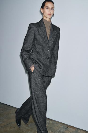 PANTALON AVEC LAINE ZW COLLECTION - Noir / Blanc de Zara - Image 2