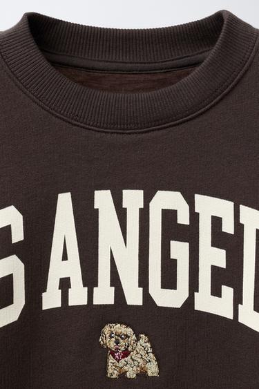 EMBROIDERED PUPPY SLOGAN SWEATSHIRT - Brown by Zara - Image 2