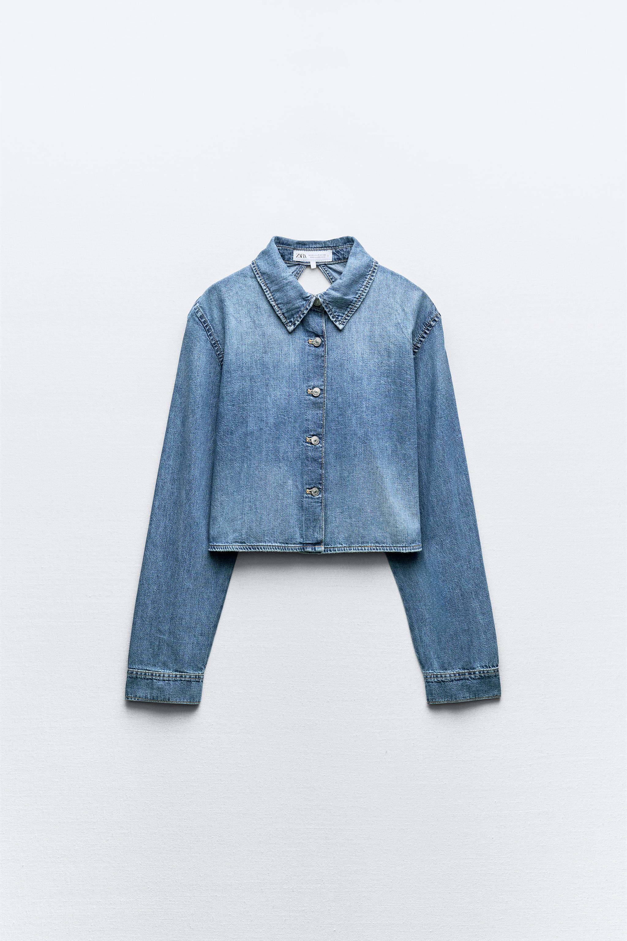 TRF OPEN BACK DENIM SHIRT