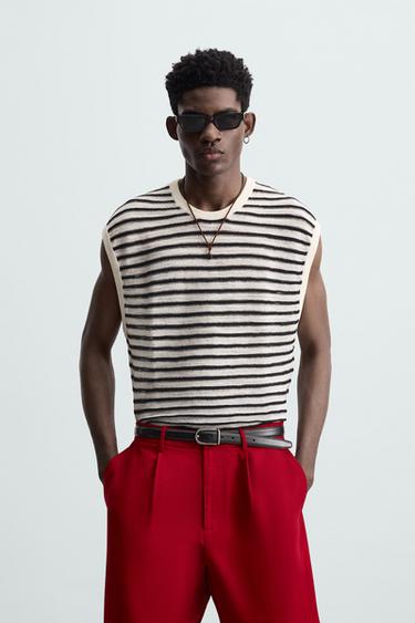 CAMISETA TANK PUNTO RAYAS - Rayas de Zara