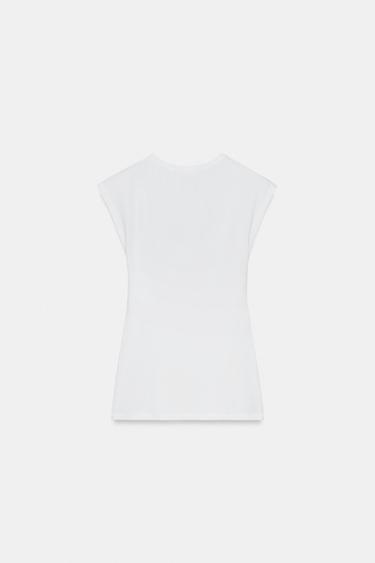 T-SHIRT EN COTON - Blanc de Zara - Image 5