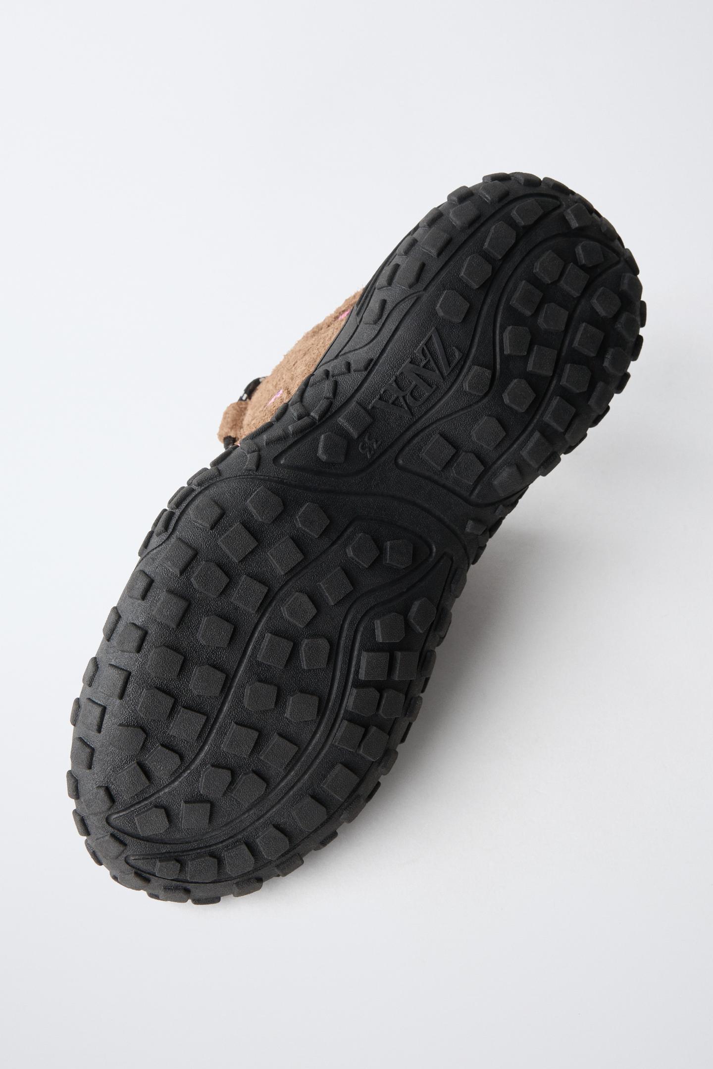 Детские кроссовки Zara Technical Leather, цвет: Коричневый — фото 9