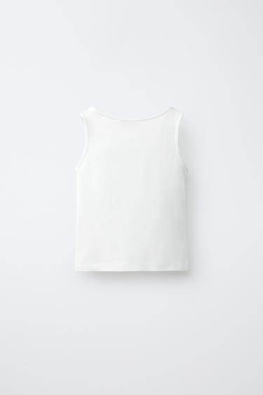 T-SHIRT BOUTONS - Blanc de Zara - Image 1
