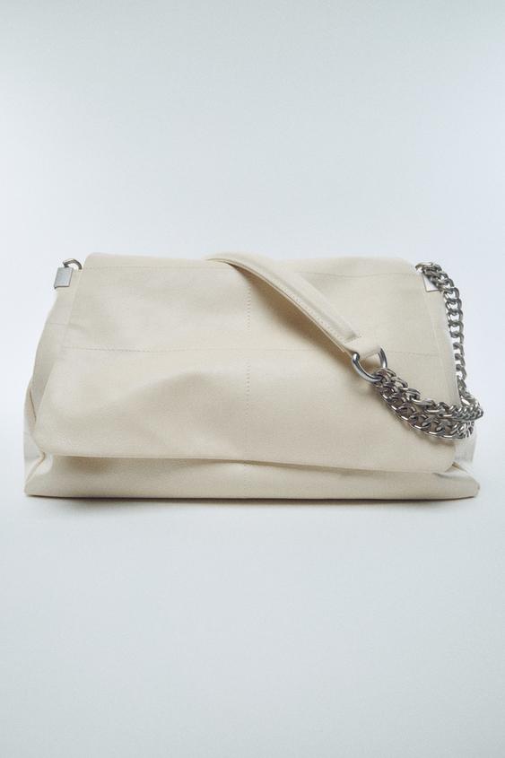 ROCK FLAP SHOULDER BAG - Ecru by Zara - Image 0