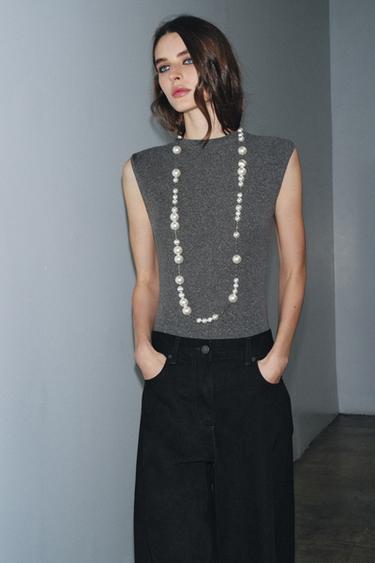 SOFT HIGH NECK BODYSUIT - Dark grey by Zara