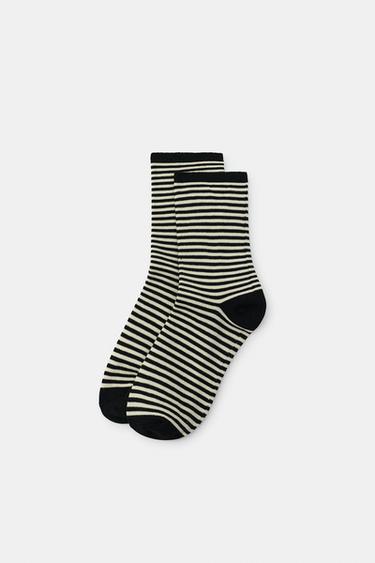 STRIPED JACQUARD SOCKS - Black by Zara
