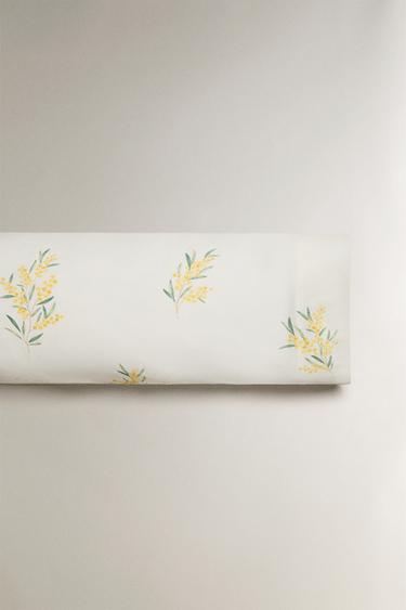 TAIE D’OREILLER SATIN MIMOSAS - Blanc cassé de Zara - Image 4