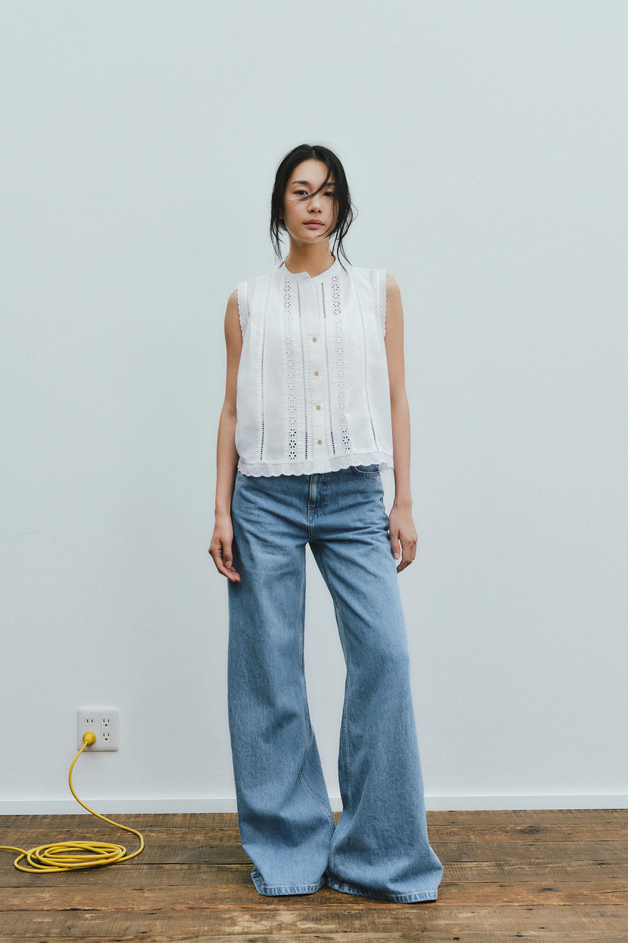 【ZARA】ZW COLLECTION ワイドレッグハイウエストジーンズ 09632075427-p.jpg?ts=1745923679391