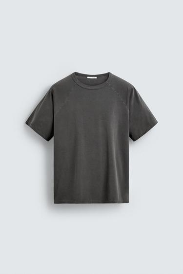 LIGHTWEIGHT RAGLAN SLEEVE T-SHIRT - Taupe grey by Zara