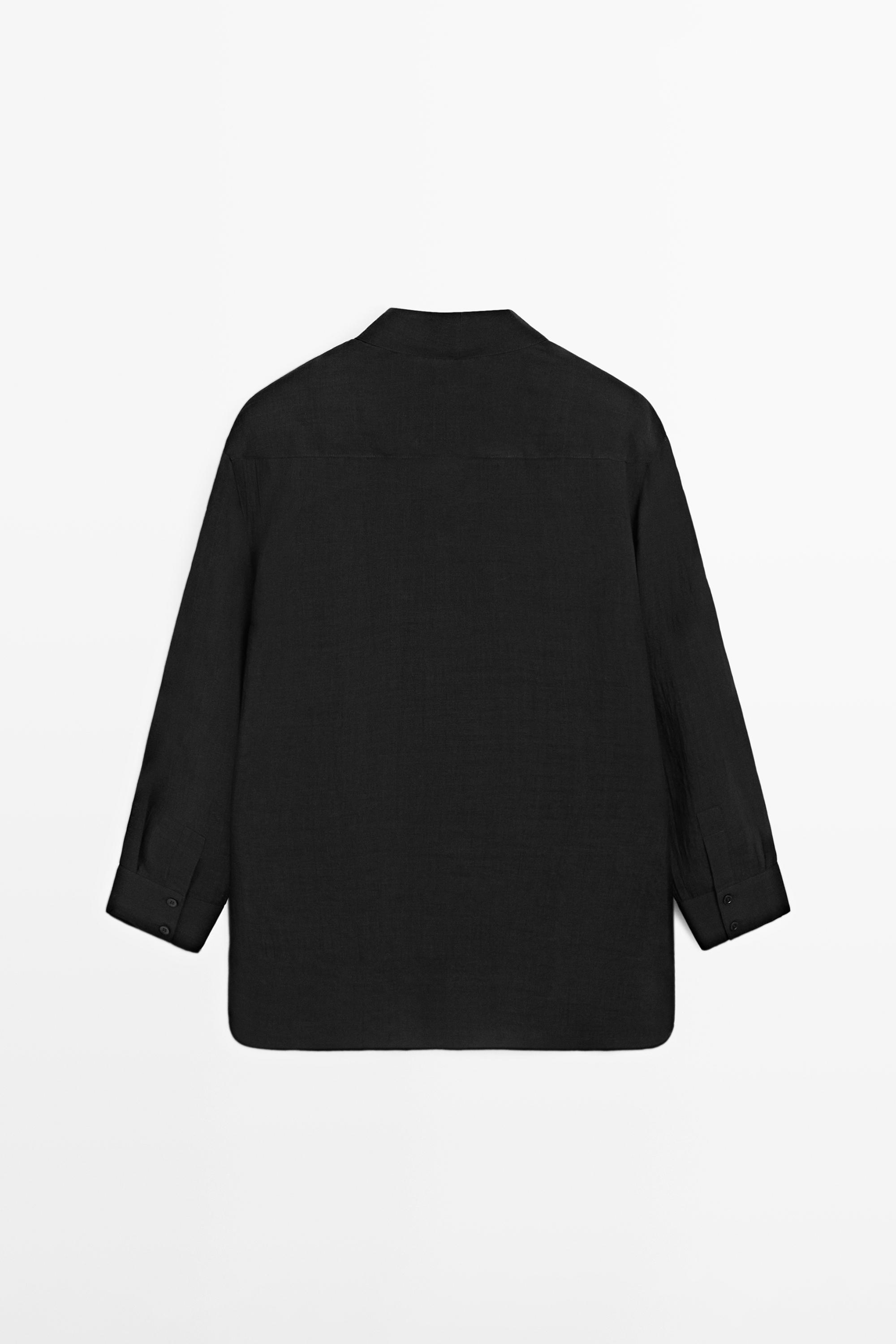 Chemisier fluide semi-transparent détail plastron