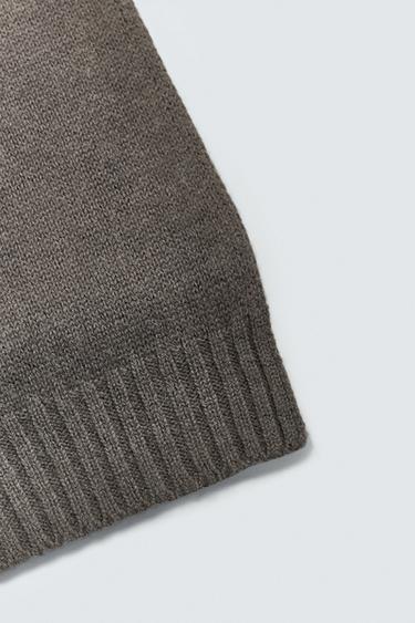 ÉCHARPE 100% LAINE TRICOTÉE - Beige chiné de Zara - Image 5