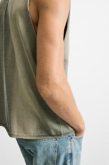 WASHED KNIT TANK TOP - washed green by Zara - Image 5
