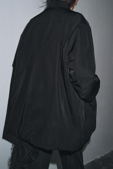 VESTE OVERSIZE EN NYLON ZW COLLECTION - Noir de Zara - Image 2
