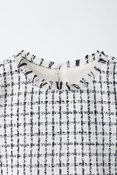 TOP ESTRUCTURA - crudo-blanco de Zara