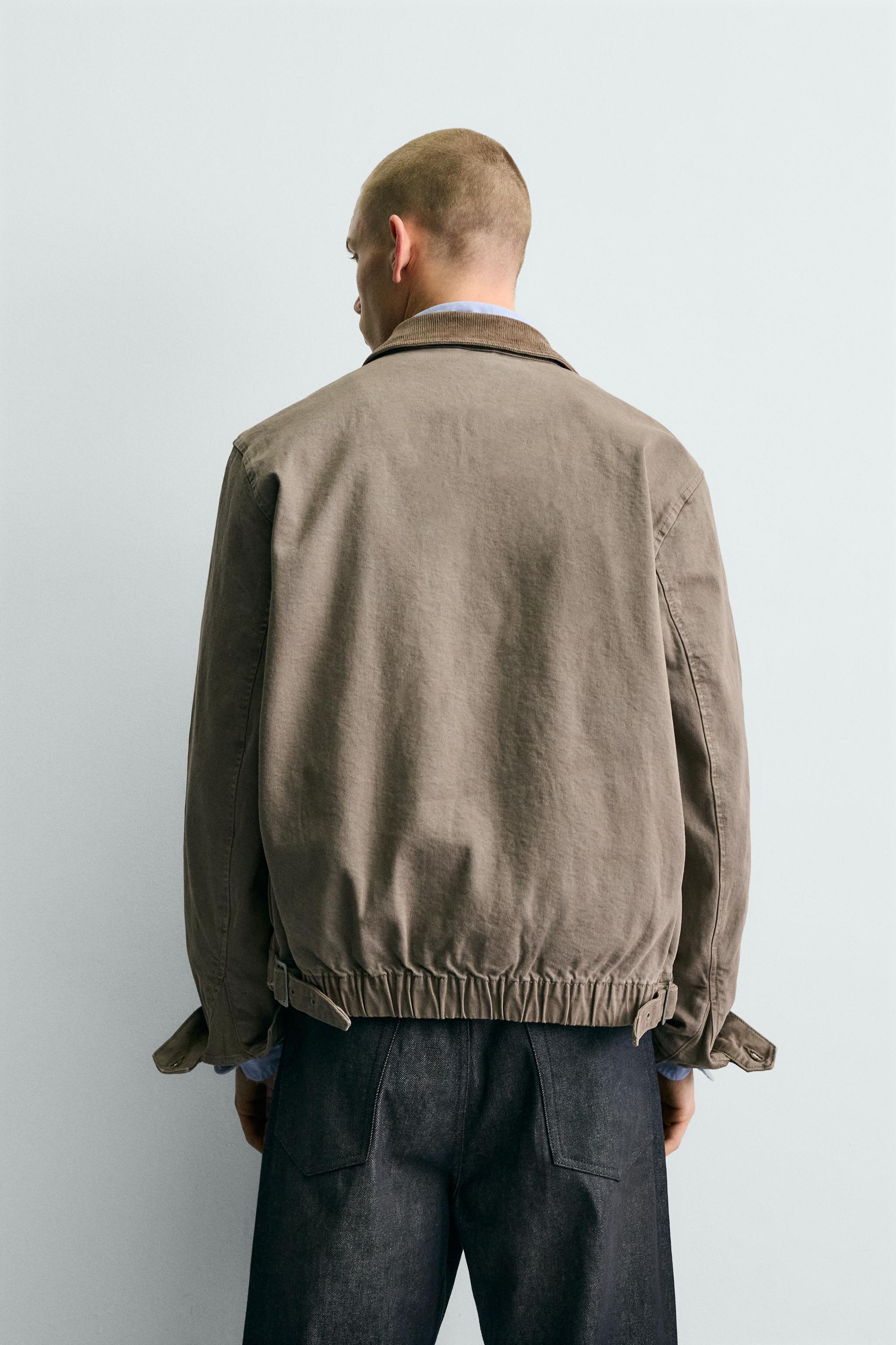 CROPPED FIT CORDUROY COLLAR JACKET