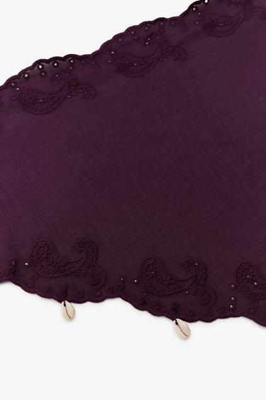 OPENWORK SHELL BANDANA - Aubergine by Zara - Image 2