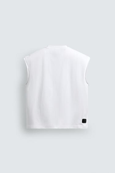 RELAXED FIT SLOGAN TANK TOP - White by Zara - Image 7