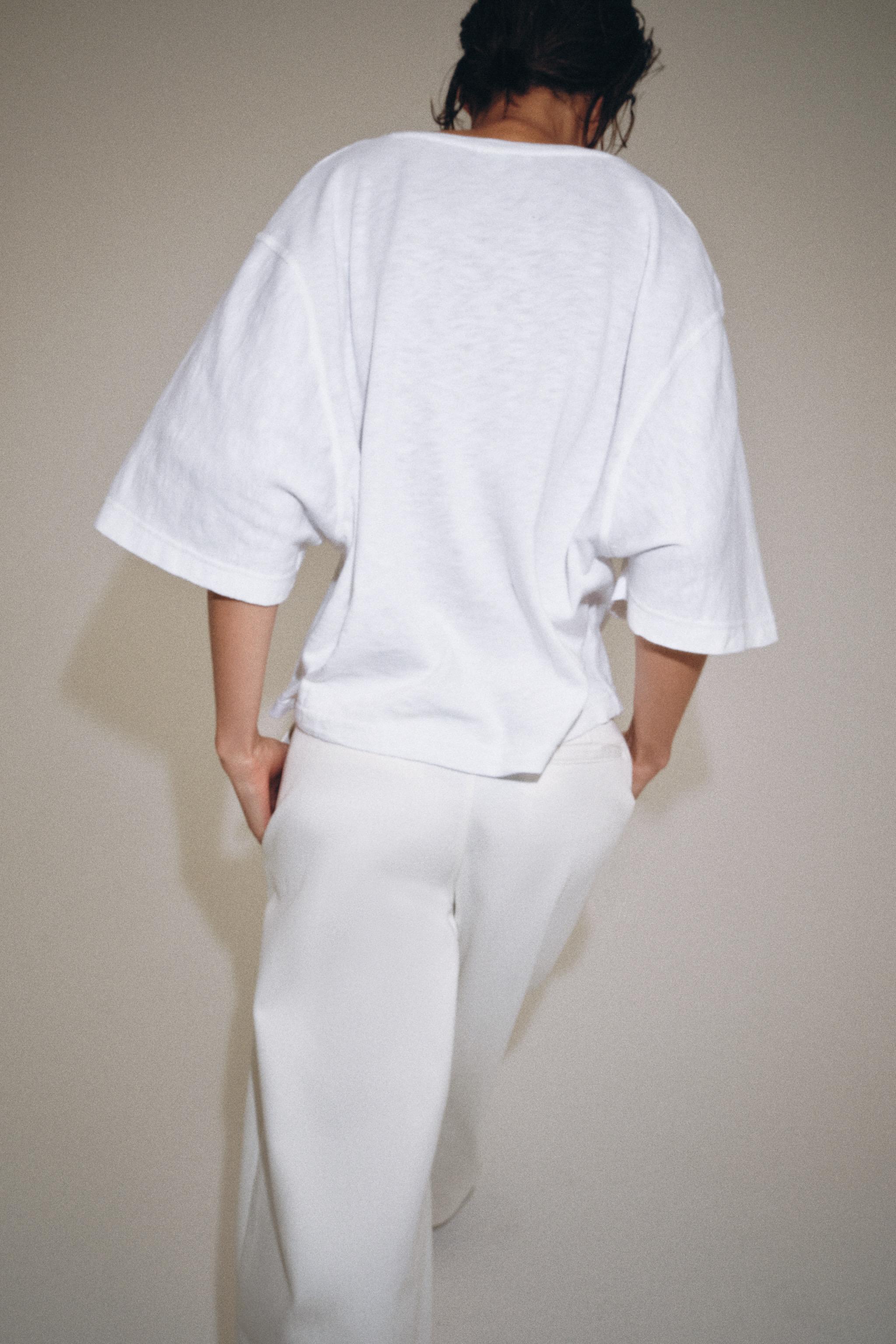 Zara V YAKA T-SHIRT görsel 3