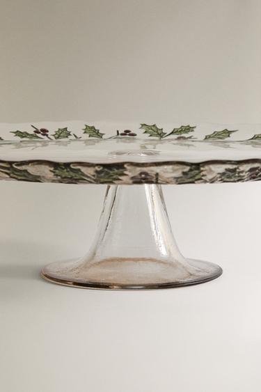 PLAT À TARTES EN VERRE FEUILLE DE HOUX NOËL - 990 de Zara - Image 2