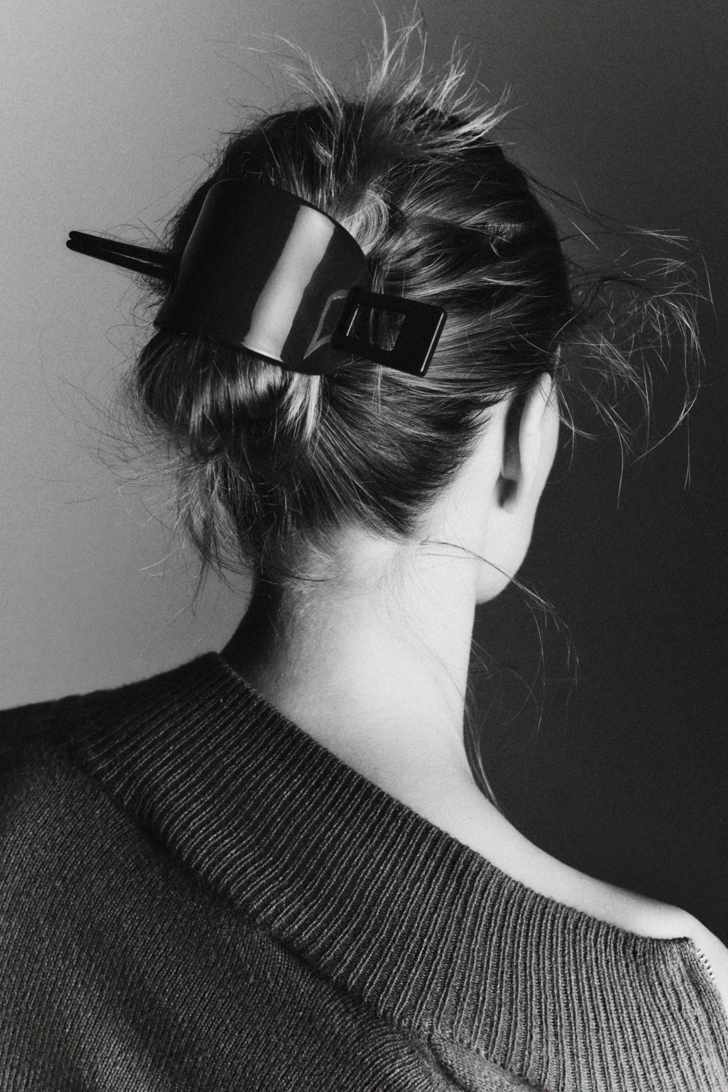 Женские аксессуары для волос Zara Acetate Hair Claw Clip, цвет: Коричневый — фото 1