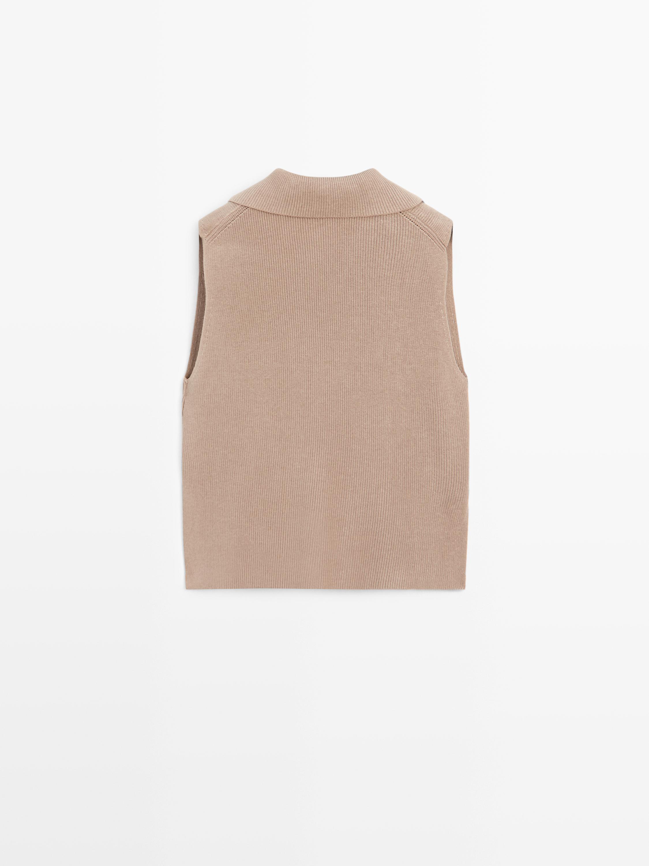 V-neck knit top