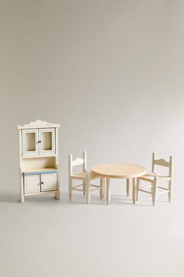 KIDS' DOLL HOUSE DINING ROOM TOY SET - Cream by Zara