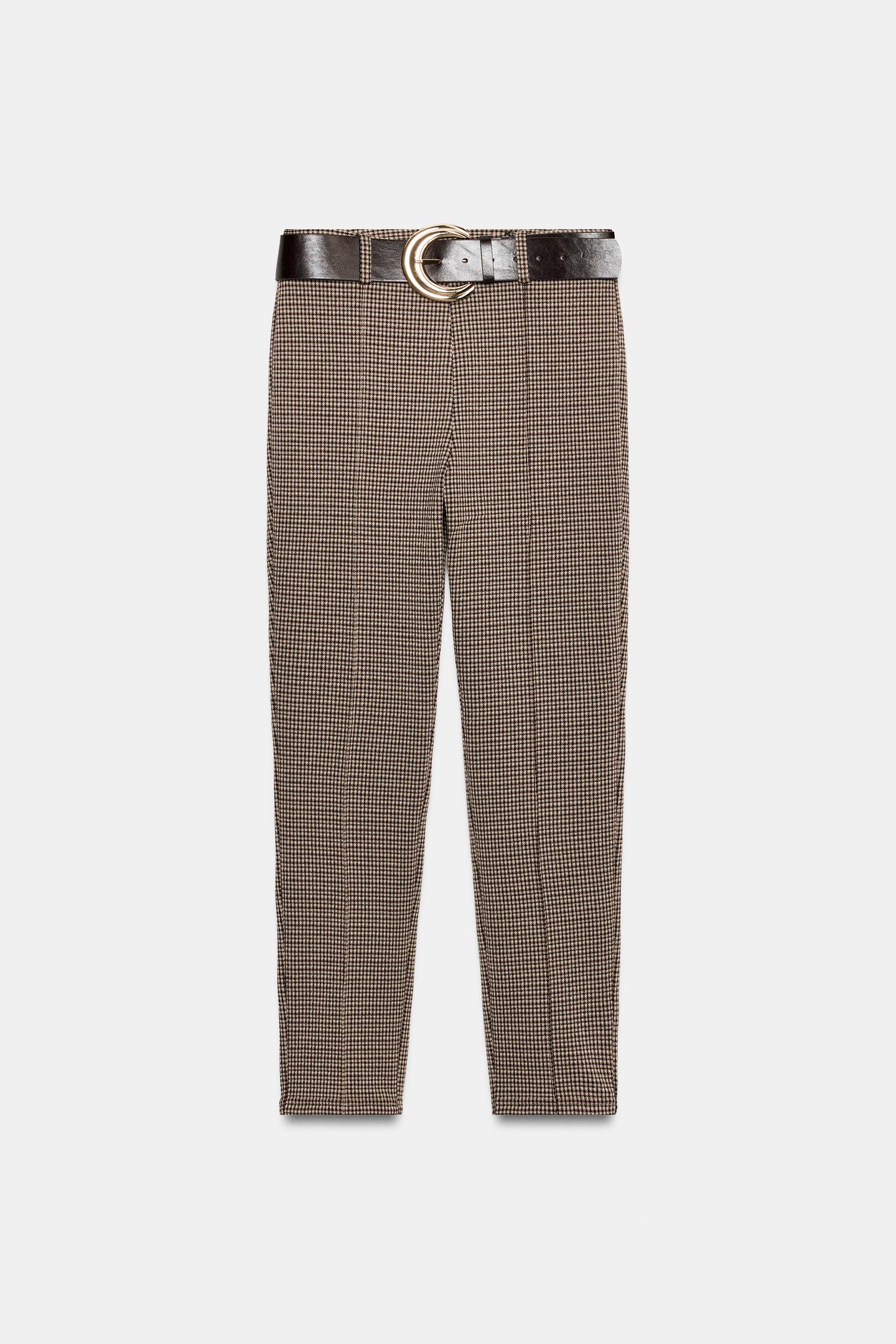 Женские леггинсы Zara Belted Seam, цвет: Бежевый — фото 5