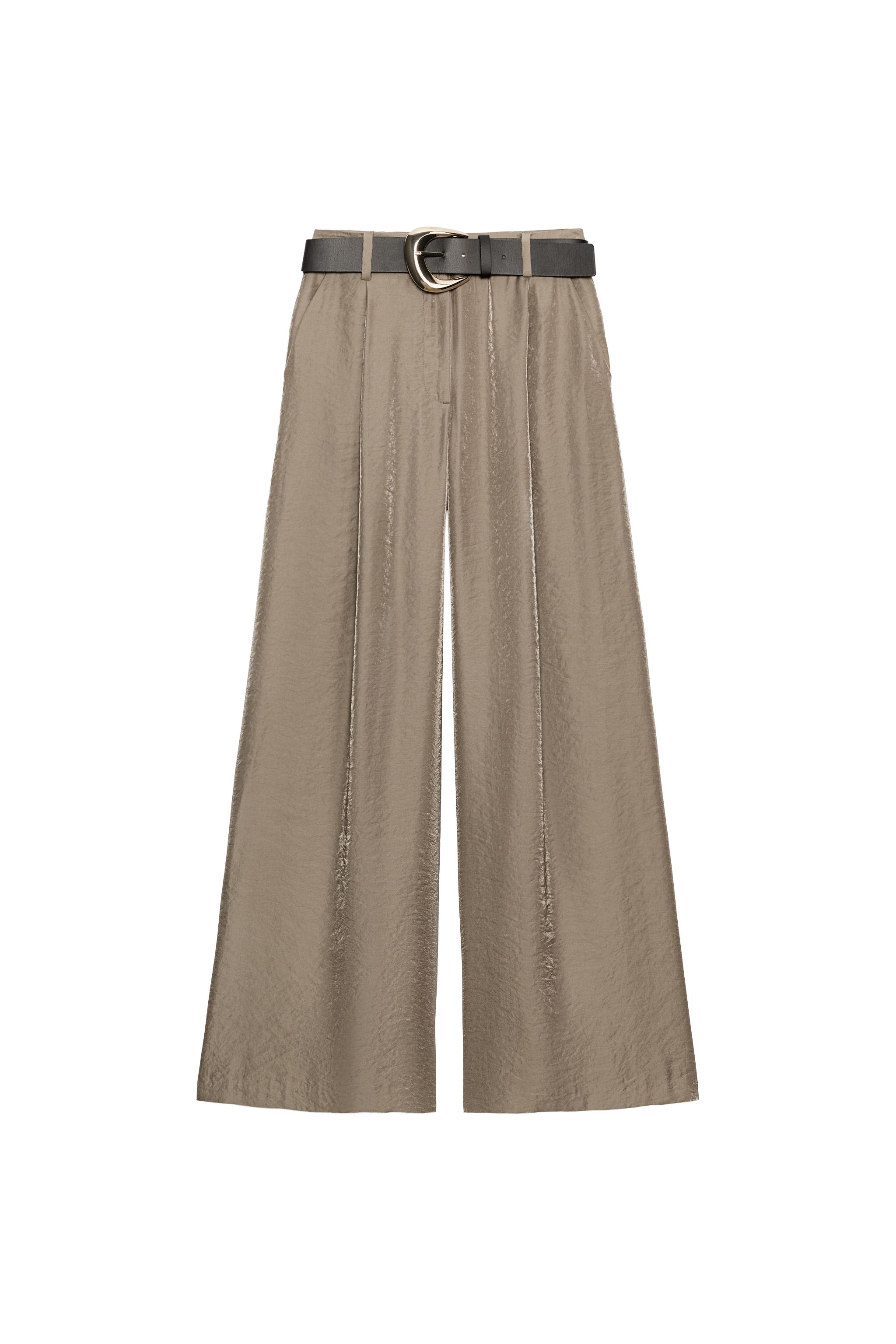 PANTALÓN ANCHO SATINADO CINTURÓN