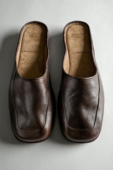 Zara Soft leather mules - STUDIO - Brown - Image 0