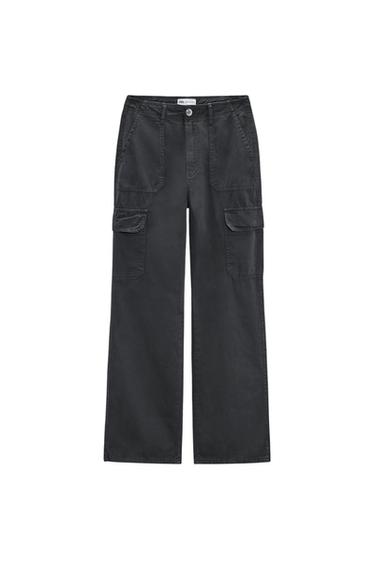 HIGH-RISE STRAIGHT-FIT TRF CARGO TROUSERS